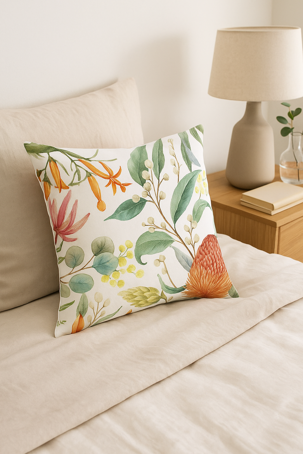 housse de coussin décorative fruits d'été colorés pour canapé