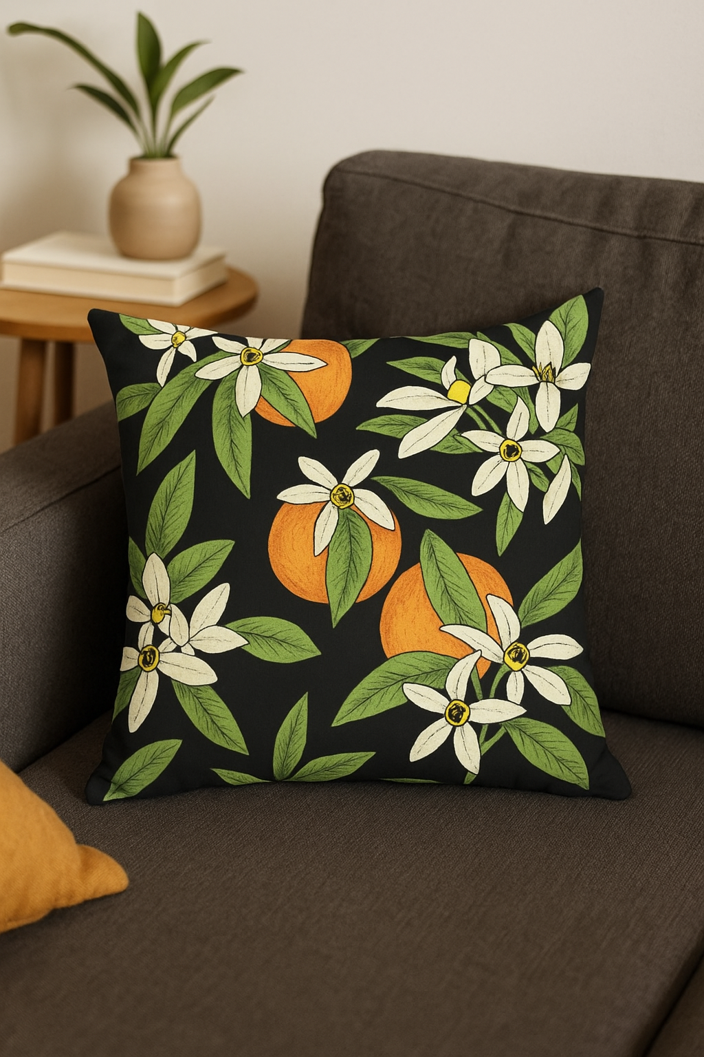housse de coussin décorative fruits d'été colorés pour canapé