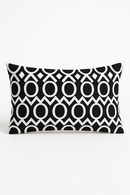 housse de coussin décorative géométrique noir et blanc