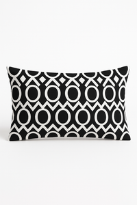 housse de coussin décorative géométrique noir et blanc