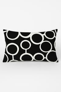 housse de coussin décorative géométrique noir et blanc