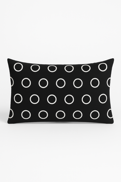 housse de coussin décorative géométrique noir et blanc