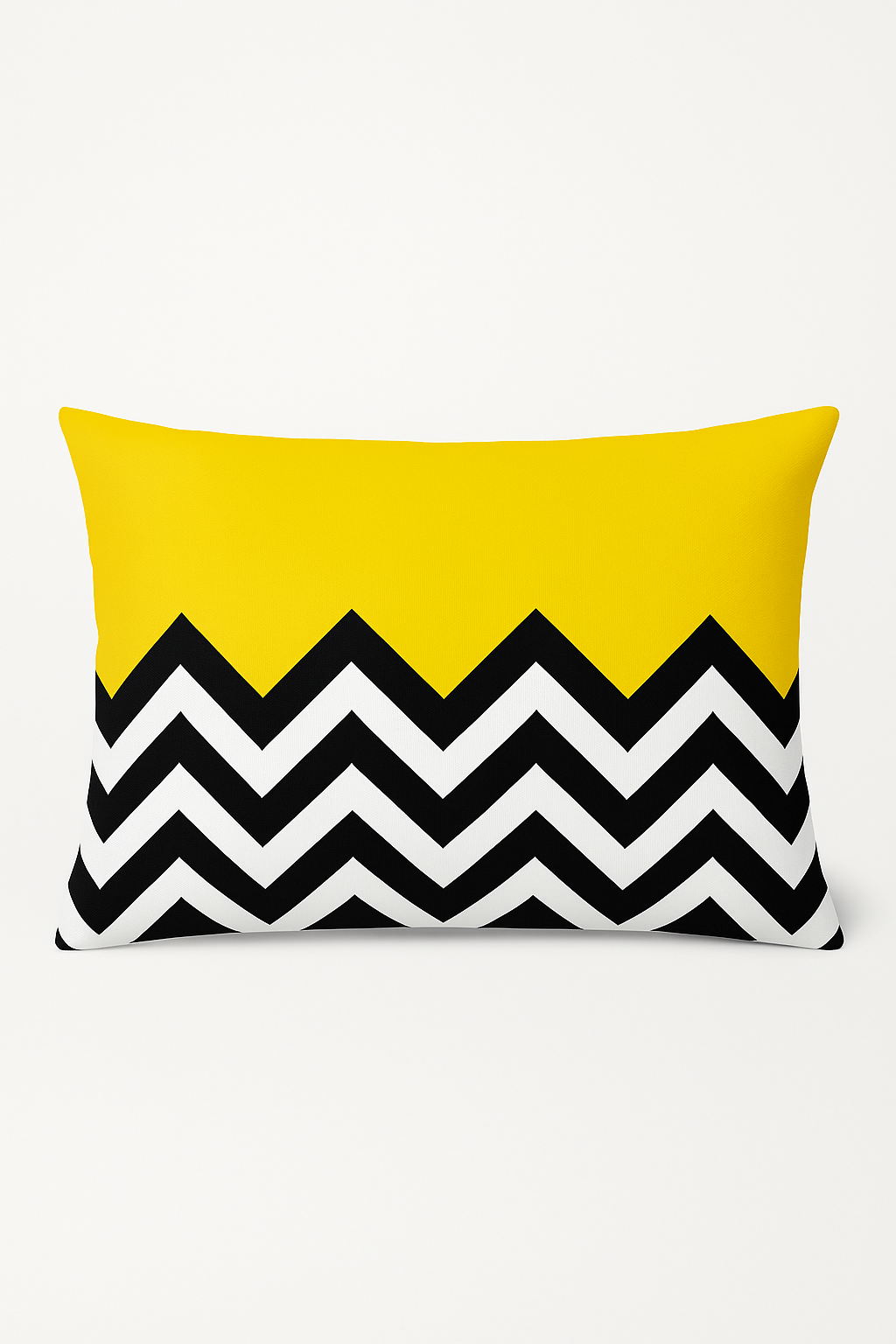 housse de coussin décorative géométrique noir et jaune 30 x 50 cm