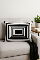 housse de coussin décorative géométrique noir et jaune 30 x 50 cm