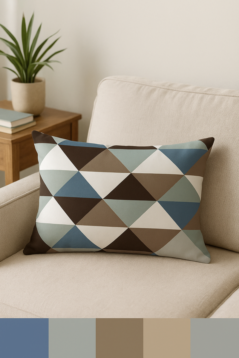 housse de coussin décorative géométrique noir et jaune 30 x 50 cm