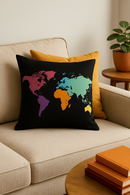 housse de coussin décorative géométrique noir rouge