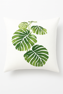 housse de coussin décorative motif cactus et plantes tropicales
