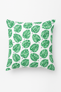 housse de coussin décorative motif cactus et plantes tropicales