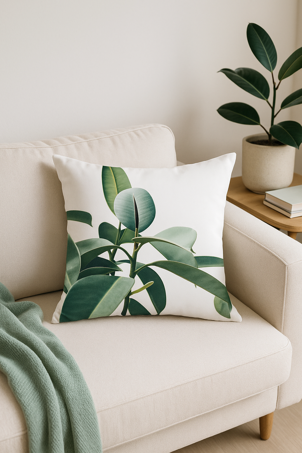 housse de coussin décorative motif cactus et plantes tropicales - vue 2 sur 2