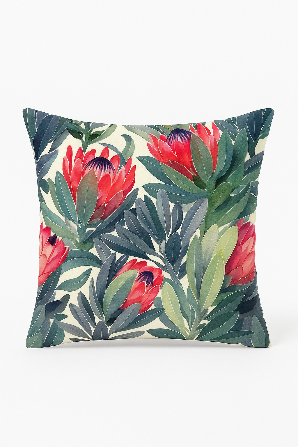 housse de coussin décorative motif cactus et tropical