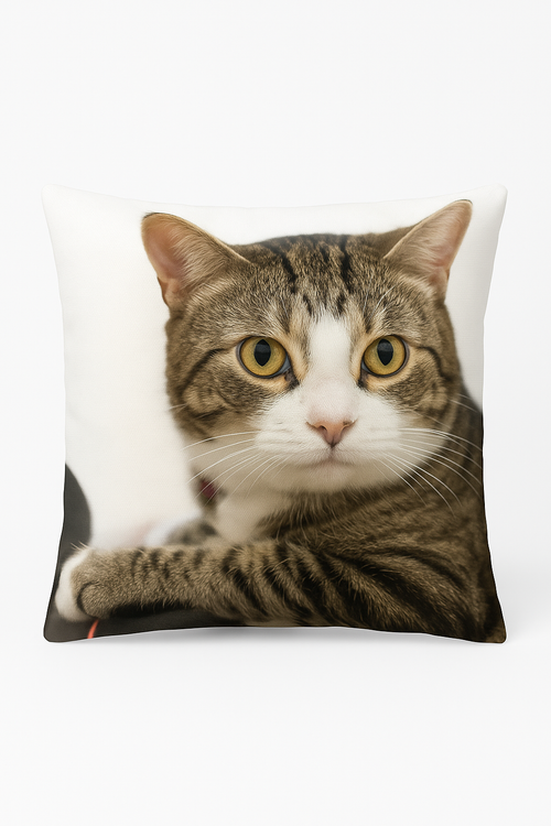 housse de coussin décorative motif chat mignon