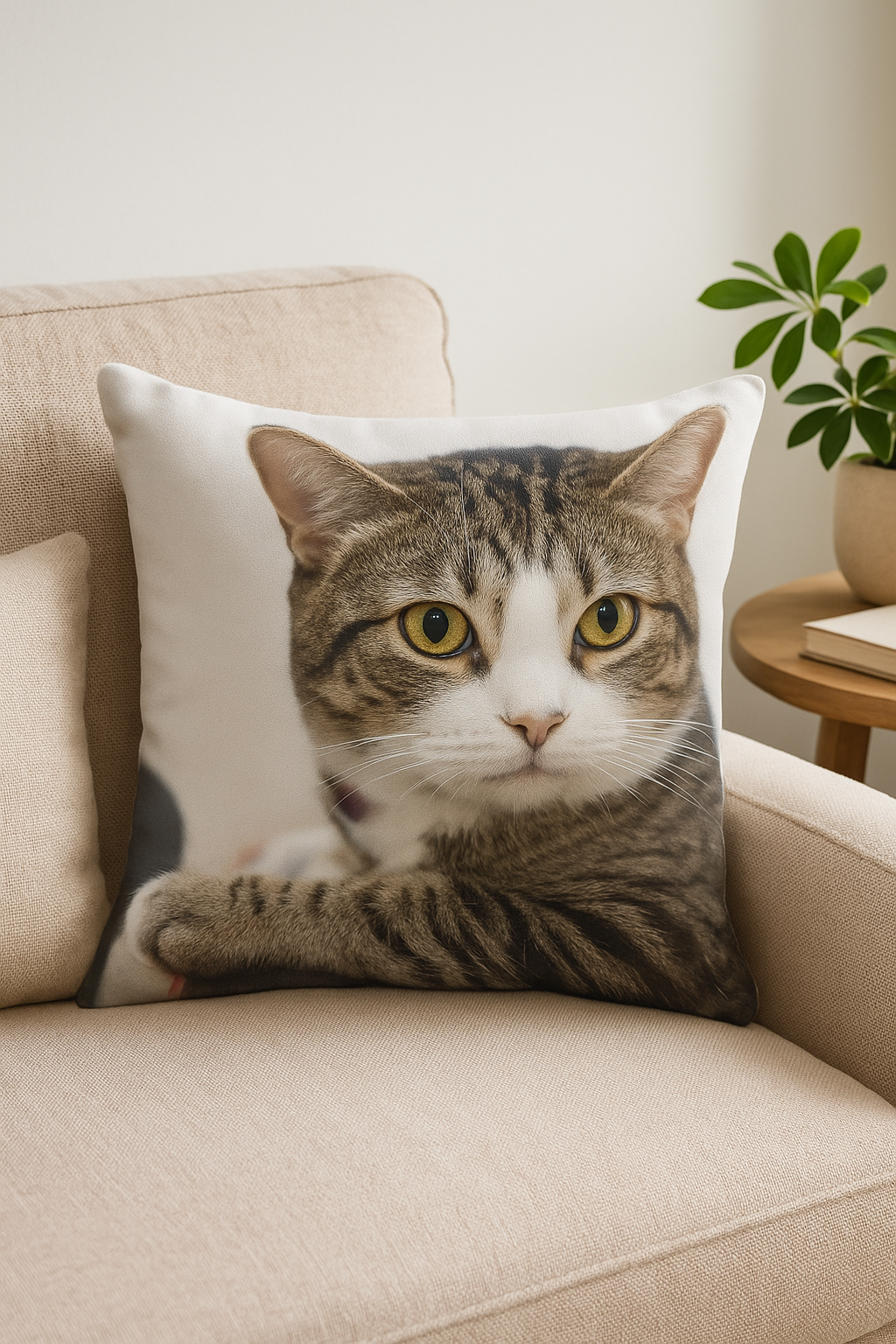 housse de coussin décorative motif chat mignon - vue 2 sur 2