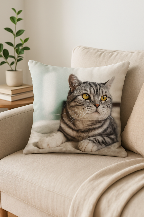 housse de coussin décorative motif chat mignon pour intérieur - vue 2 sur 2