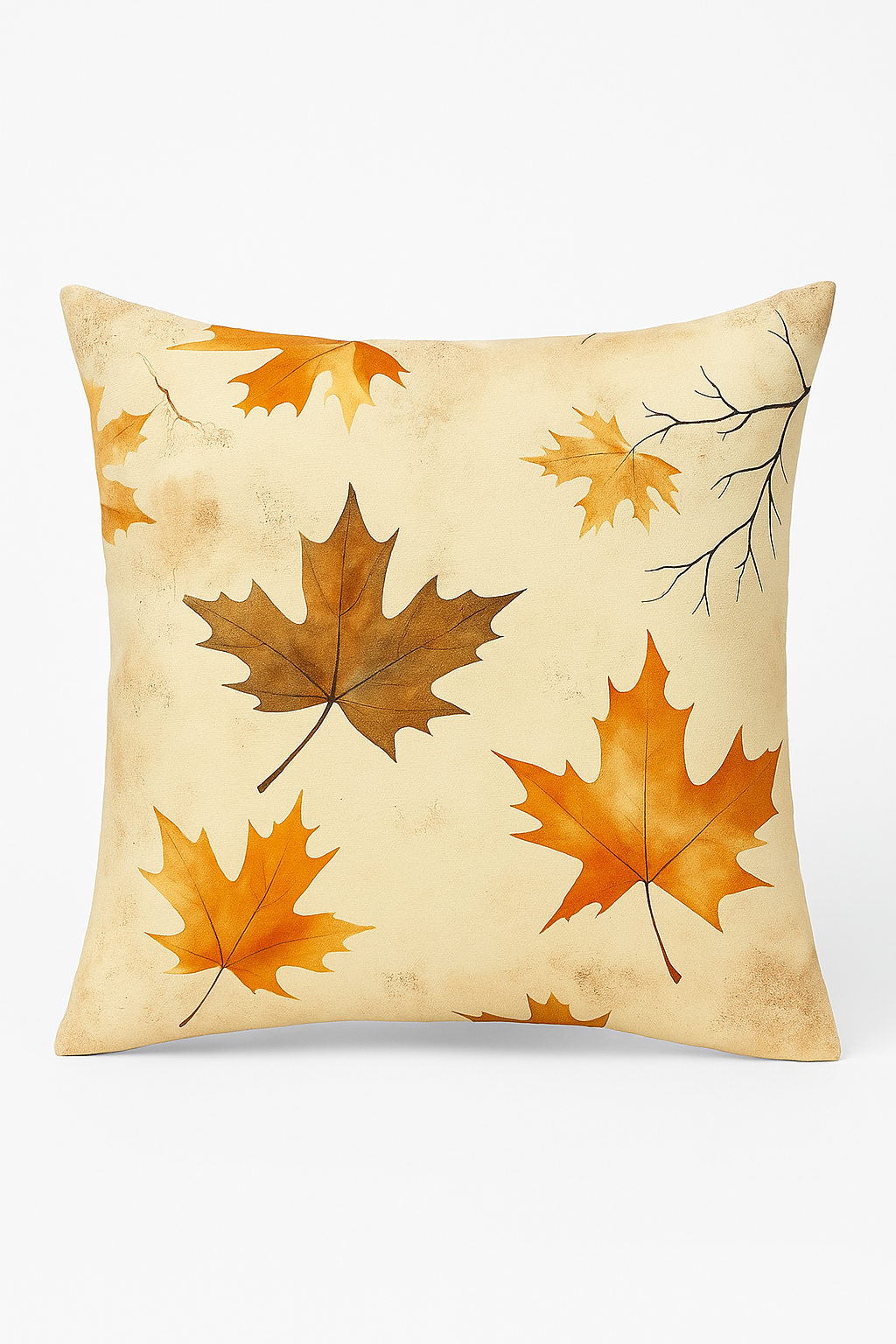 housse de coussin décorative motif feuilles d'automne