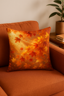 housse de coussin décorative motif feuilles d'automne et panier