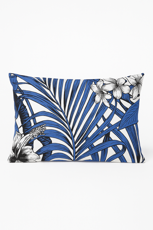housse de coussin décorative motif feuilles tropicales vertes 30x50 cm