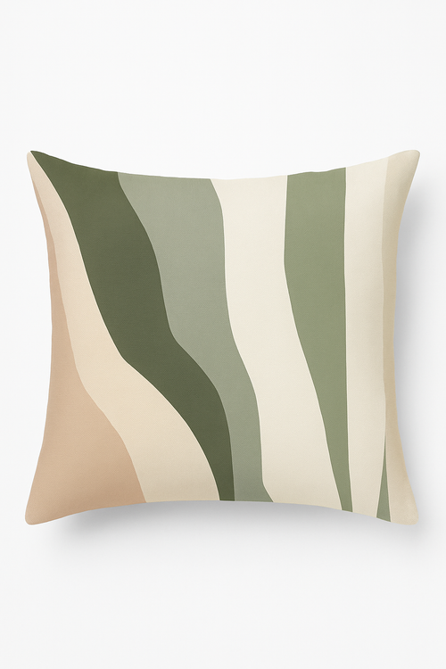 housse de coussin décorative motif floral vert abstrait