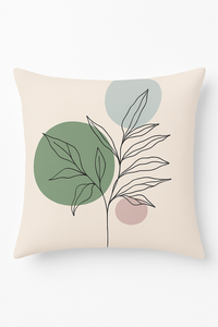 housse de coussin décorative motif floral vert abstrait