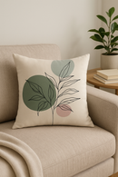housse de coussin décorative motif floral vert abstrait