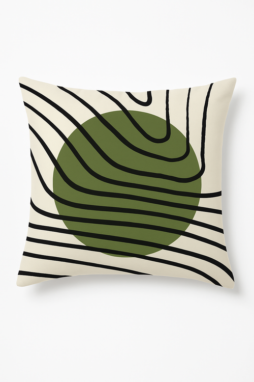 housse de coussin décorative motif floral vert abstrait