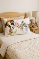 housse de coussin décorative motif petits animaux chiot chat
