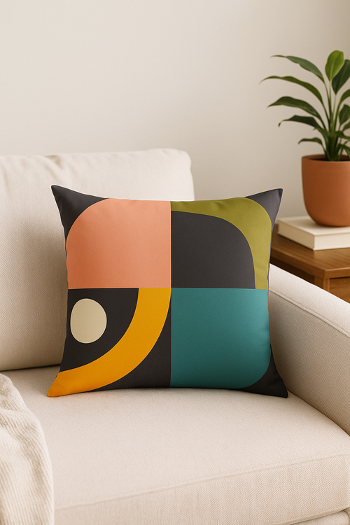 housse de coussin décorative nordique abstraite pour salon - vue 2 sur 2
