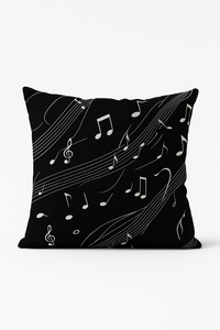 housse de coussin décorative notes de musique pour canapé et chambre