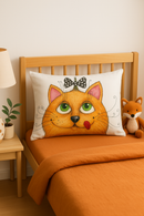 housse de coussin décorative petits animaux chiot chat