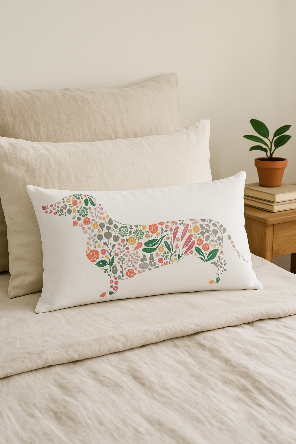 housse de coussin décorative petits animaux chiot chat - vue 2 sur 2