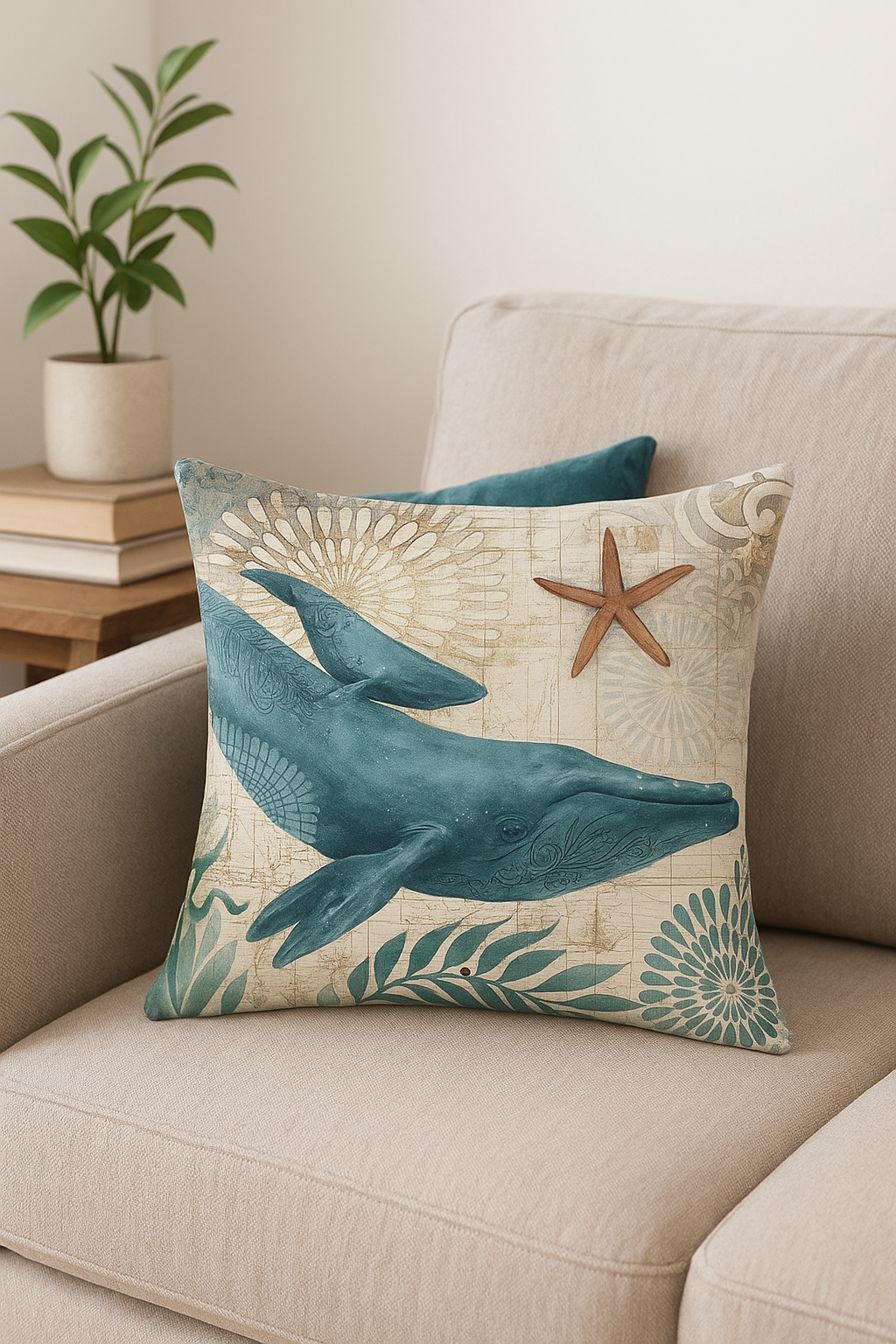 housse de coussin décorative tortue marine motif animal - vue 2 sur 2