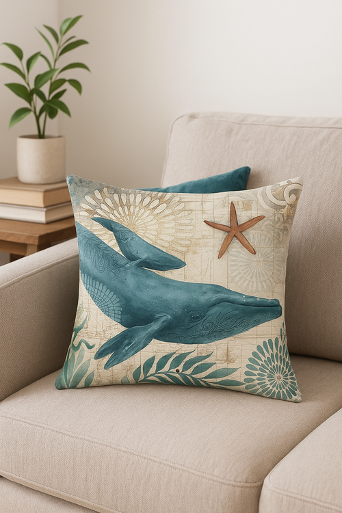 housse de coussin décorative tortue marine motif animal - vue 2 sur 2