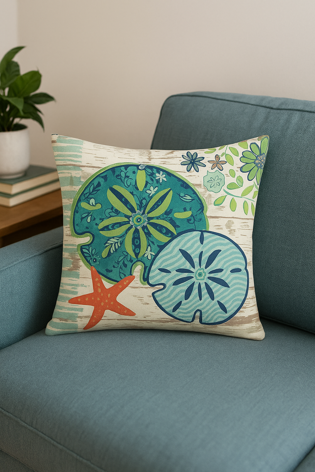 housse de coussin décorative tortue marine motif animal - vue 2 sur 2