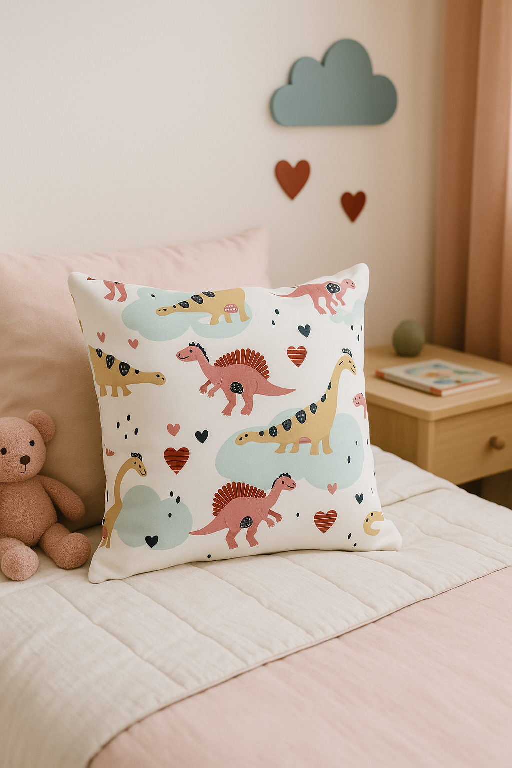 housse de coussin dinosaure mignon pour décoration intérieure