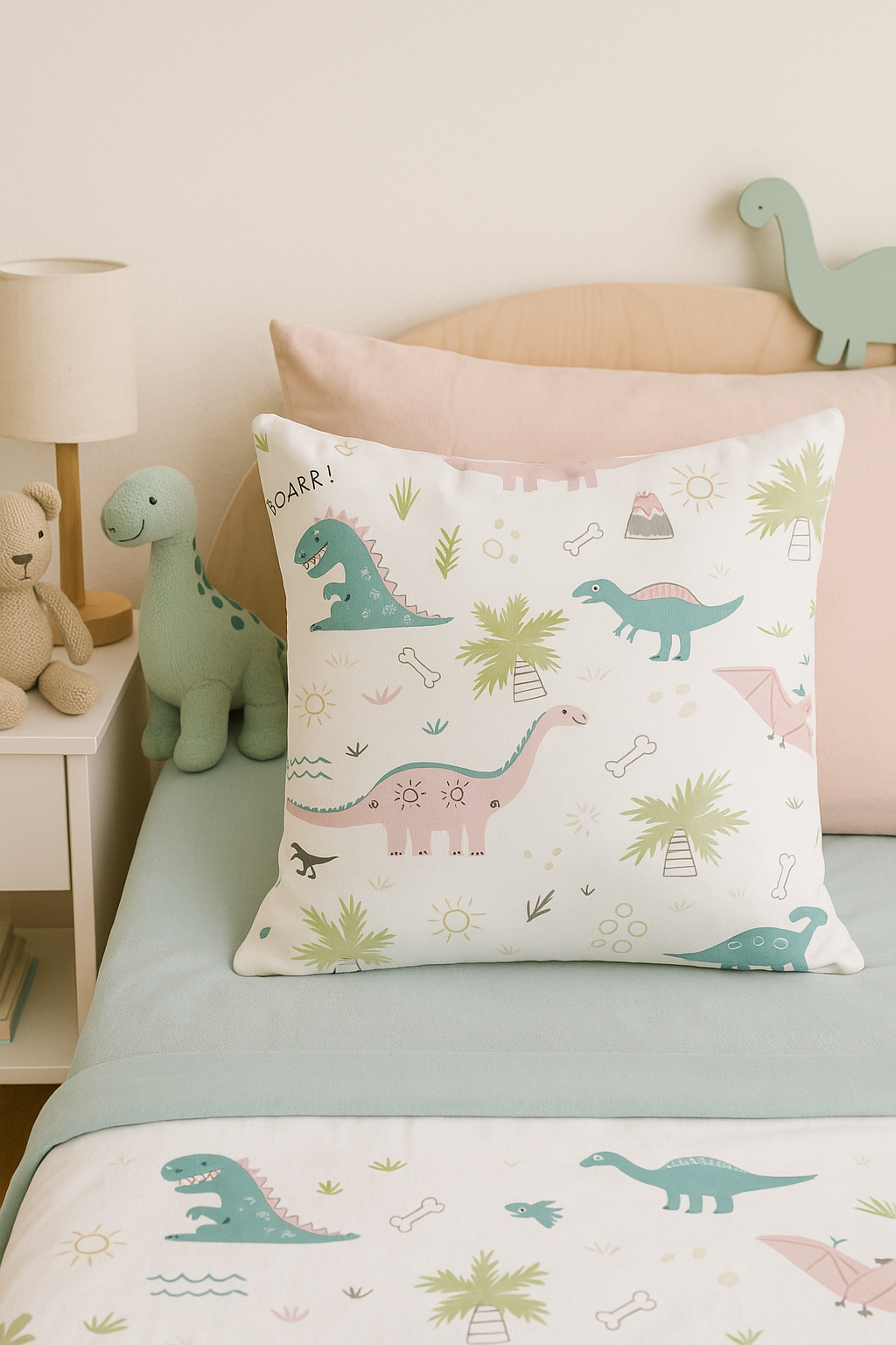 housse de coussin dinosaure mignon pour décoration intérieure élégante