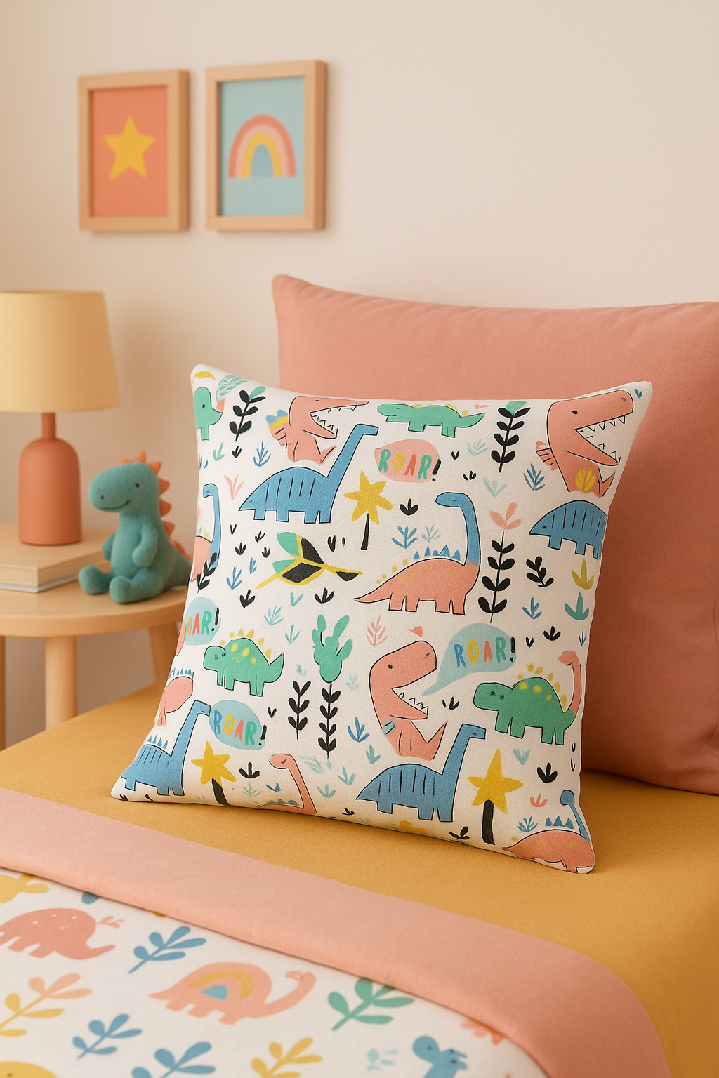 housse de coussin dinosaure mignon pour décoration maison - vue 2 sur 2