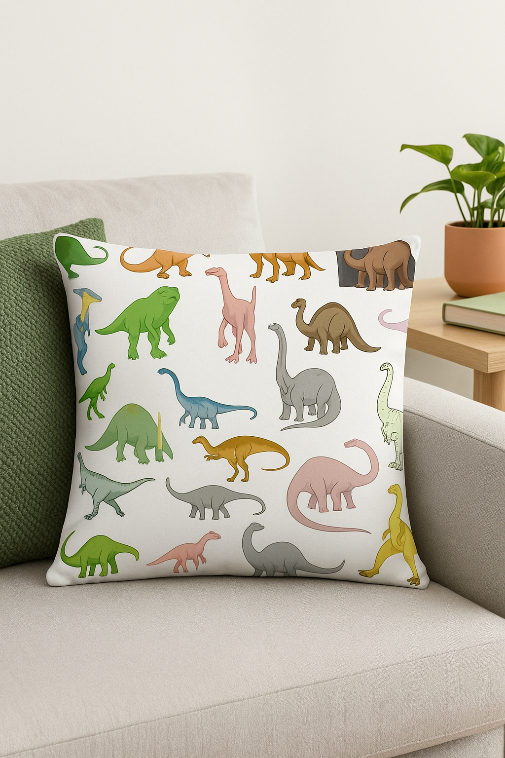 housse de coussin dinosaure mignon pour décoration maison - vue 2 sur 2