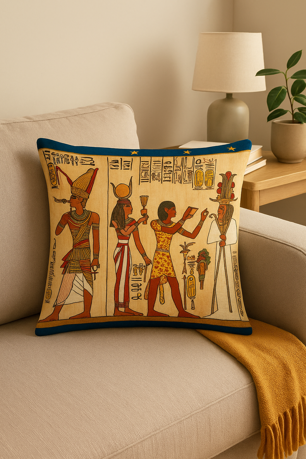 housse de coussin égyptienne décoration pour canapé et salon - vue 2 sur 2