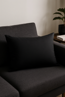 housse de coussin en sergé coton rayée à fermeture éclair