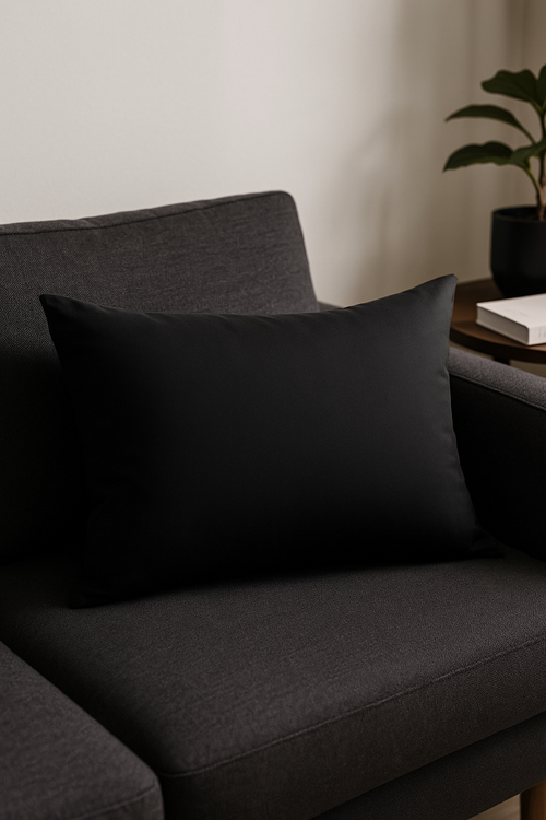 housse de coussin en sergé coton rayée à fermeture éclair - vue 2 sur 2