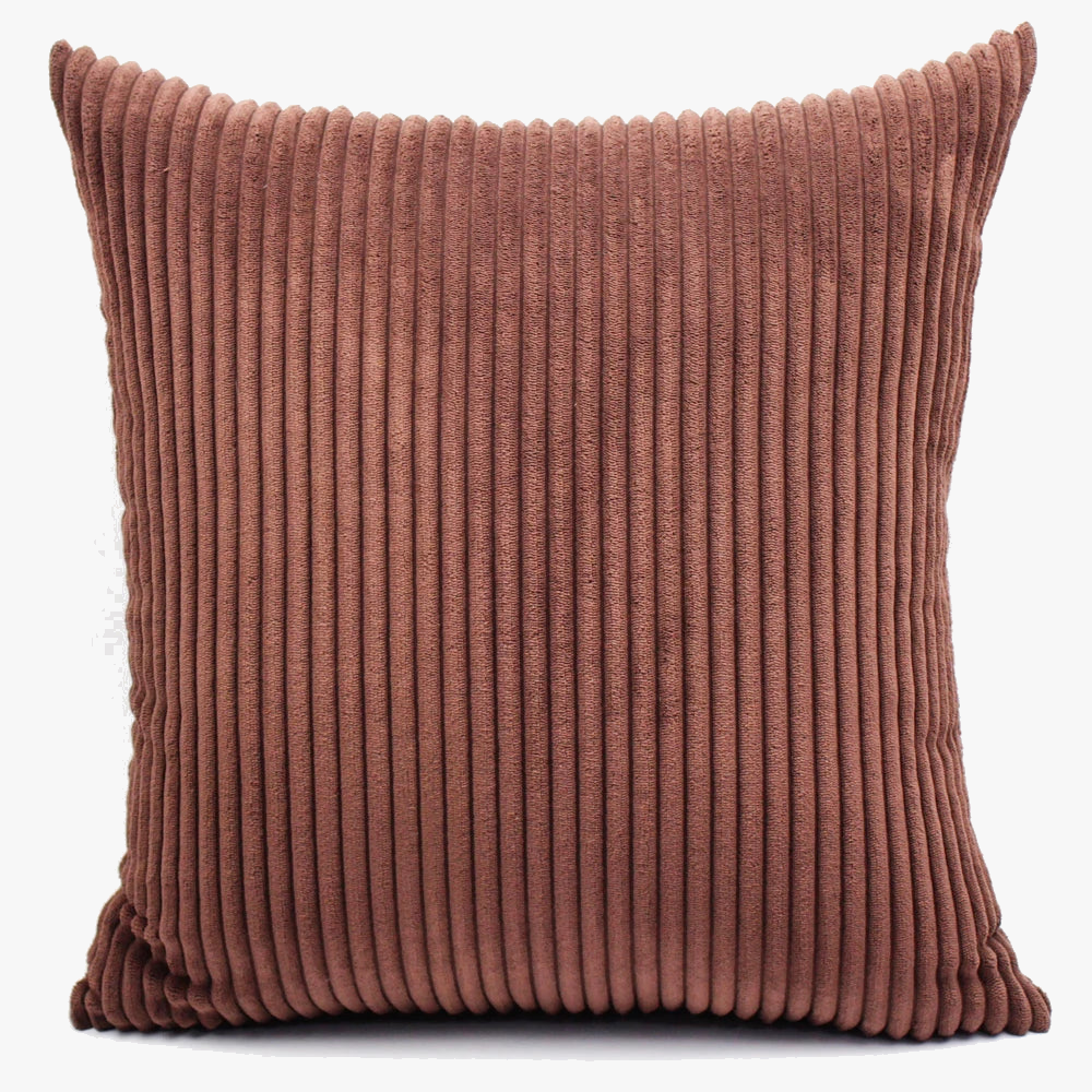 housse de coussin en velours côtelé rayé pour décoration classique