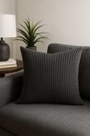 housse de coussin en velours côtelé à rayures multicolores