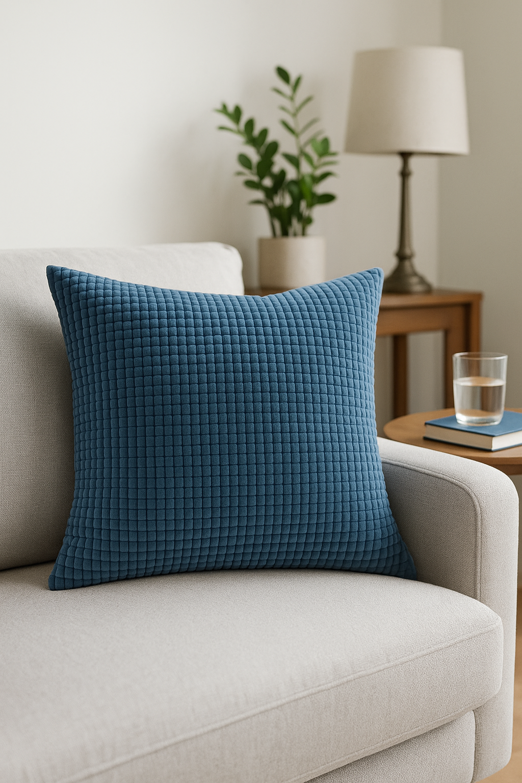 housse de coussin en velours côtelé décoratif pour canapé ou lit - vue 2 sur 2