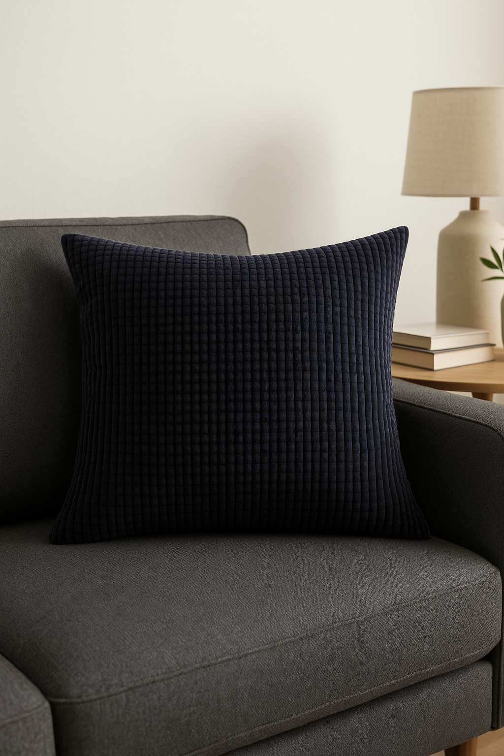housse de coussin en velours côtelé décoratif pour canapé ou lit - vue 2 sur 2