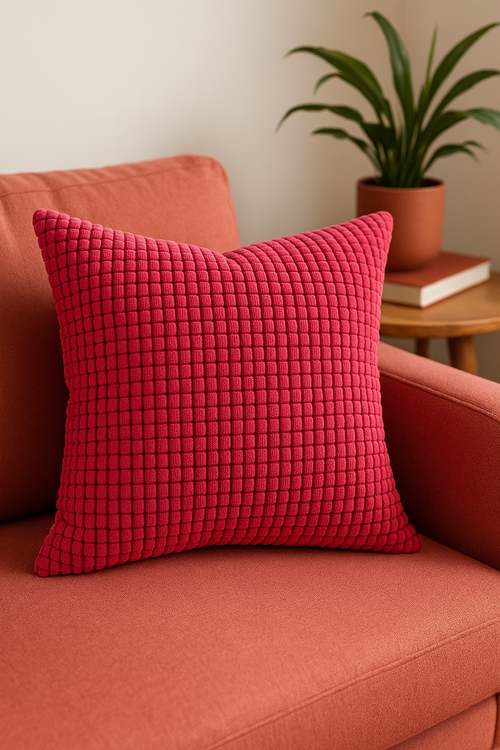 housse de coussin en velours côtelé décorative pour canapé et lit - vue 2 sur 2