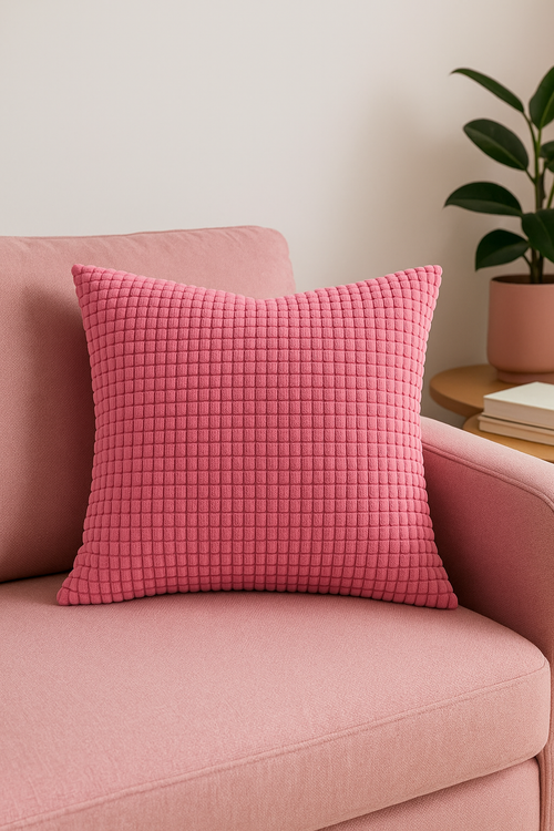 housse de coussin en velours côtelé grain de maïs décorative - vue 2 sur 2