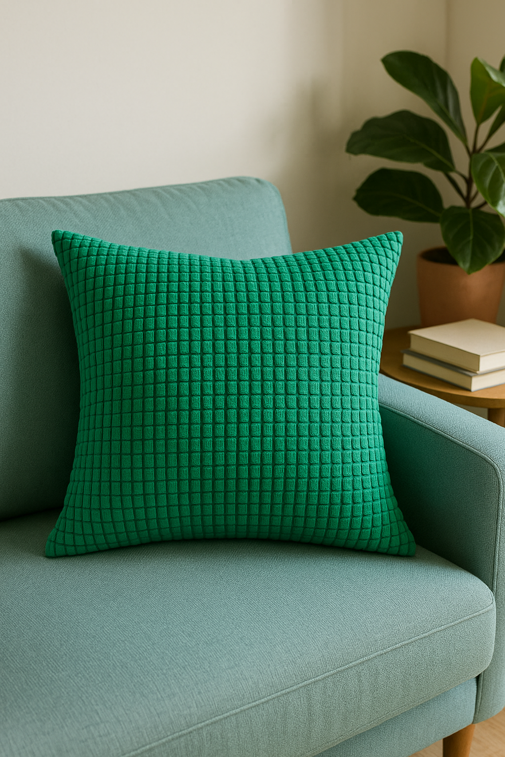 housse de coussin en velours côtelé grain de maïs unie 40 à 70 cm - vue 2 sur 2