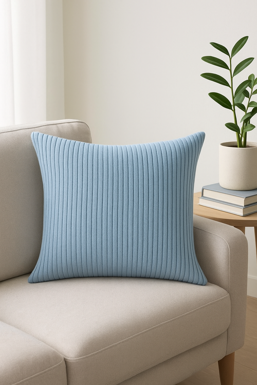 housse de coussin en velours côtelé rayé 45-60 cm - vue 2 sur 2