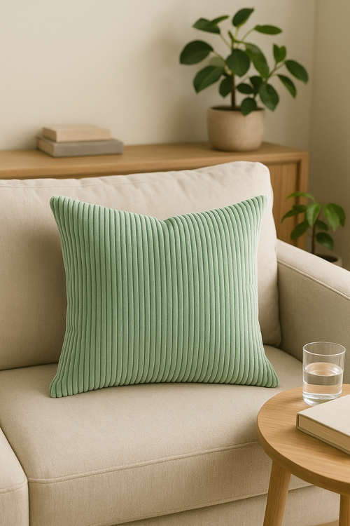 housse de coussin en velours côtelé rayé différentes tailles disponibles - vue 2 sur 2