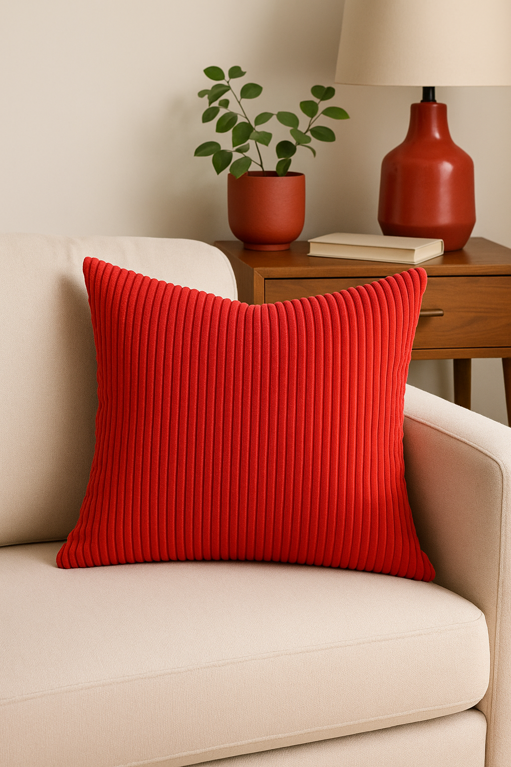 housse de coussin en velours côtelé rayé plusieurs tailles disponibles