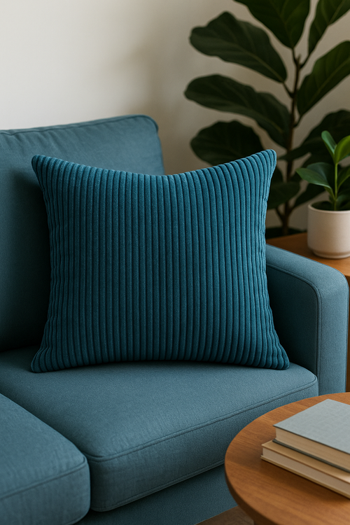 housse de coussin en velours côtelé rayé plusieurs tailles disponibles - vue 2 sur 2